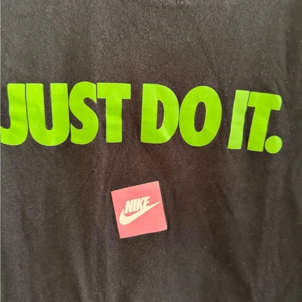 Nike Black T-Shirt with Green Print